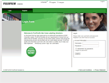 Tablet Screenshot of barcode.fujifilm.ca